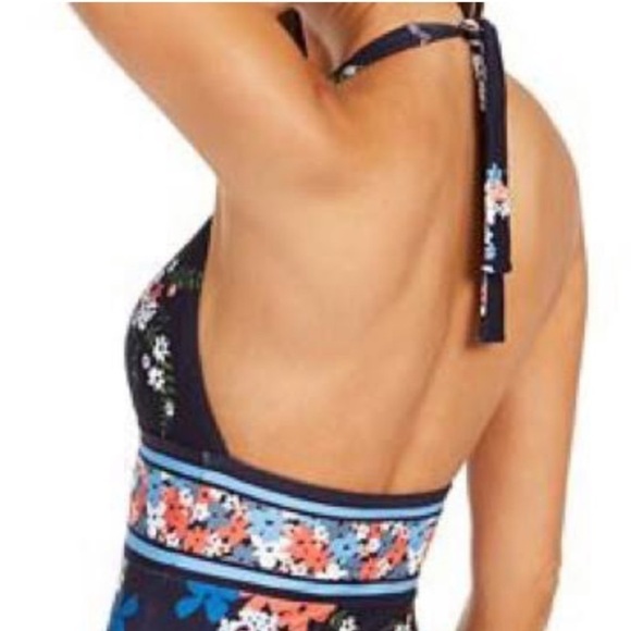 MICHAEL Kors Halter Floral Border Swimsuit - Picture 3 of 7